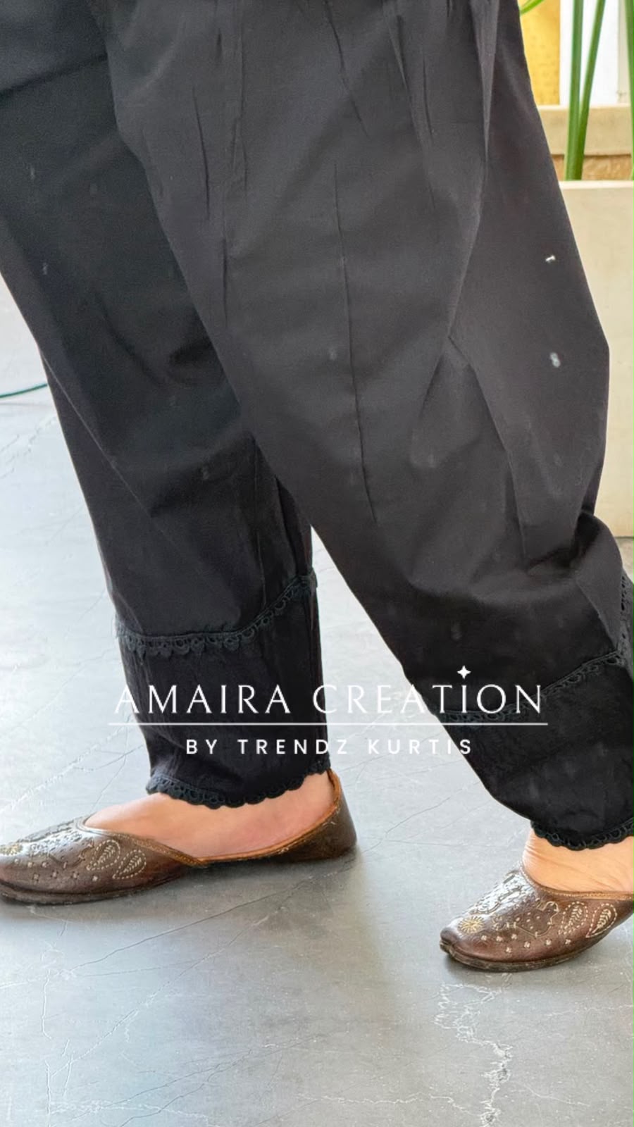 Premium Cotton Black Farsi (Bottom only, Free size Upto 48 waist)