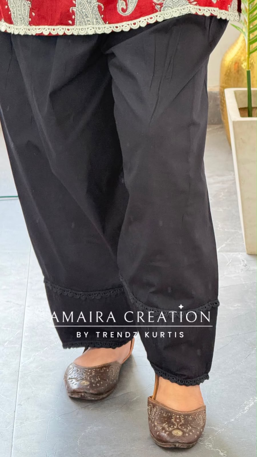Premium Cotton Black Farsi (Bottom only, Free size Upto 48 waist)
