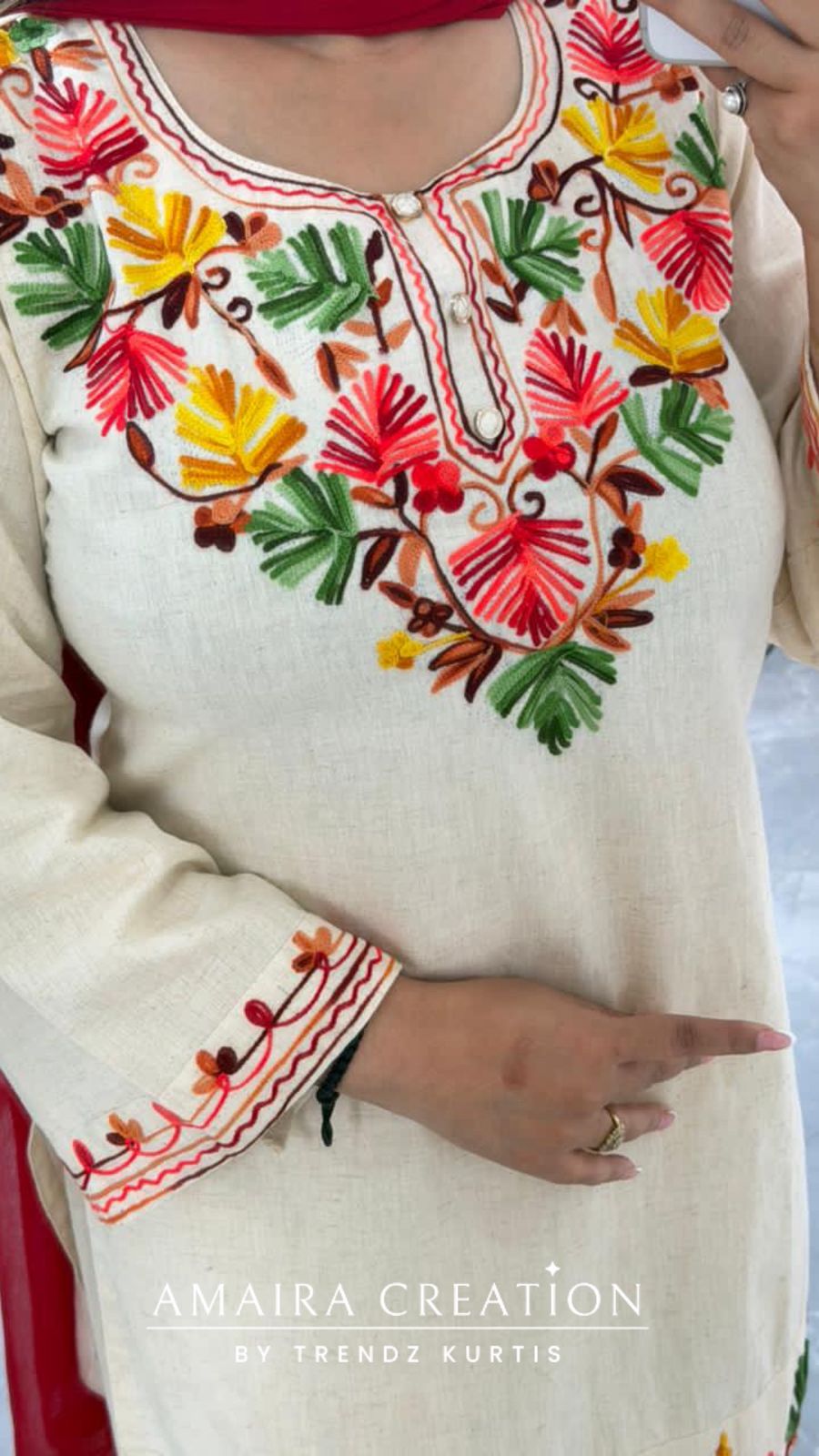 Kashmiri Gulmarg Hand-Embroidered Suit