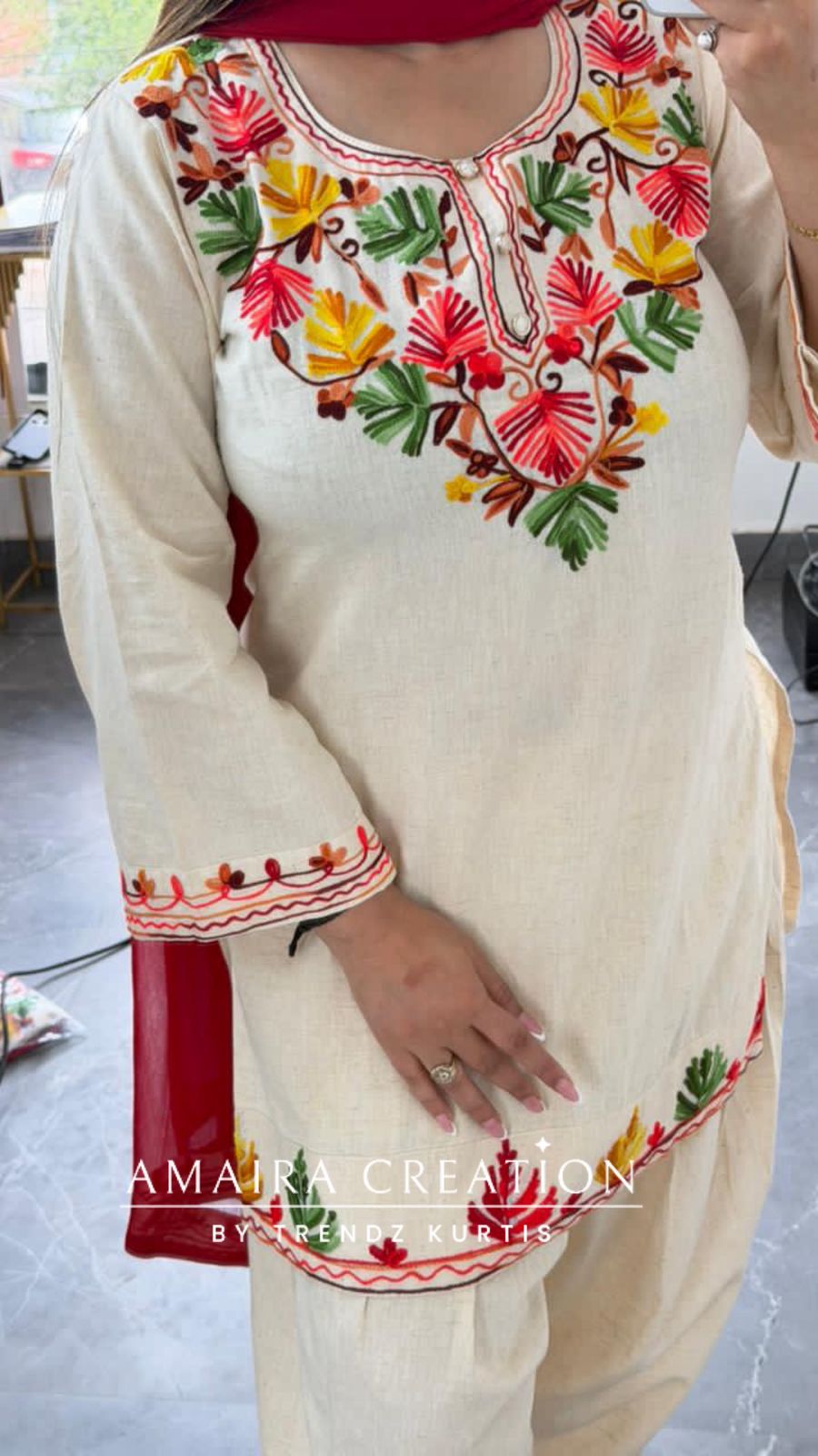 Kashmiri Gulmarg Hand-Embroidered Suit