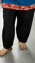 Premium Cotton Black Colour Chikan Farsi (bottom only)
