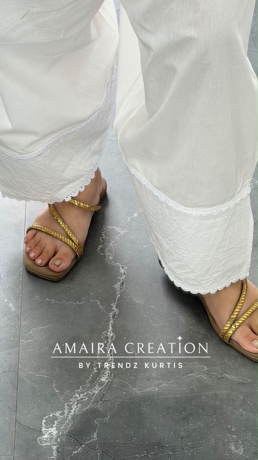 Premium Cotton White Farsi (Bottom Only Free Size)
