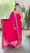 Premium Silk Magenta Colour Unstitch Suit With Full Heavy Silk Dupatta