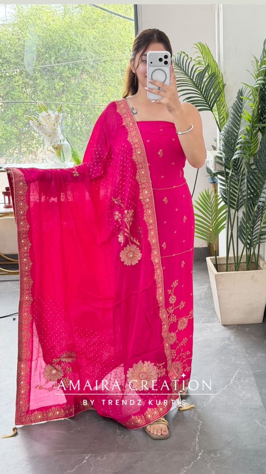 Premium Silk Magenta Colour Unstitch Suit With Full Heavy Silk Dupatta