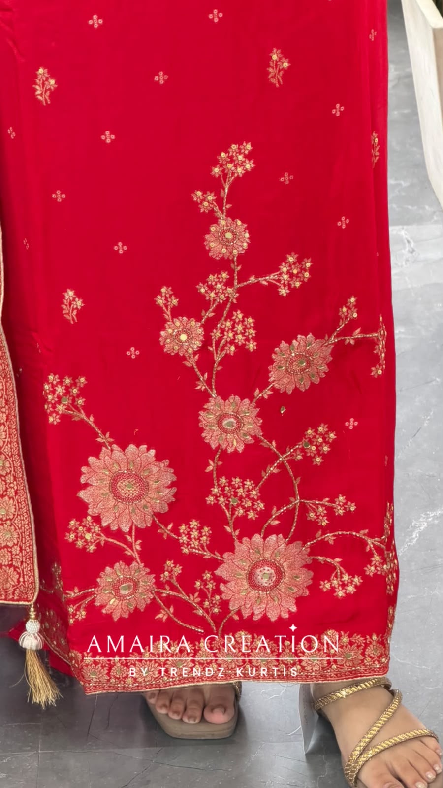 Premium Silk Red Colour Unstitch Suit With Full Heavy Silk Dupatta Rs 3400