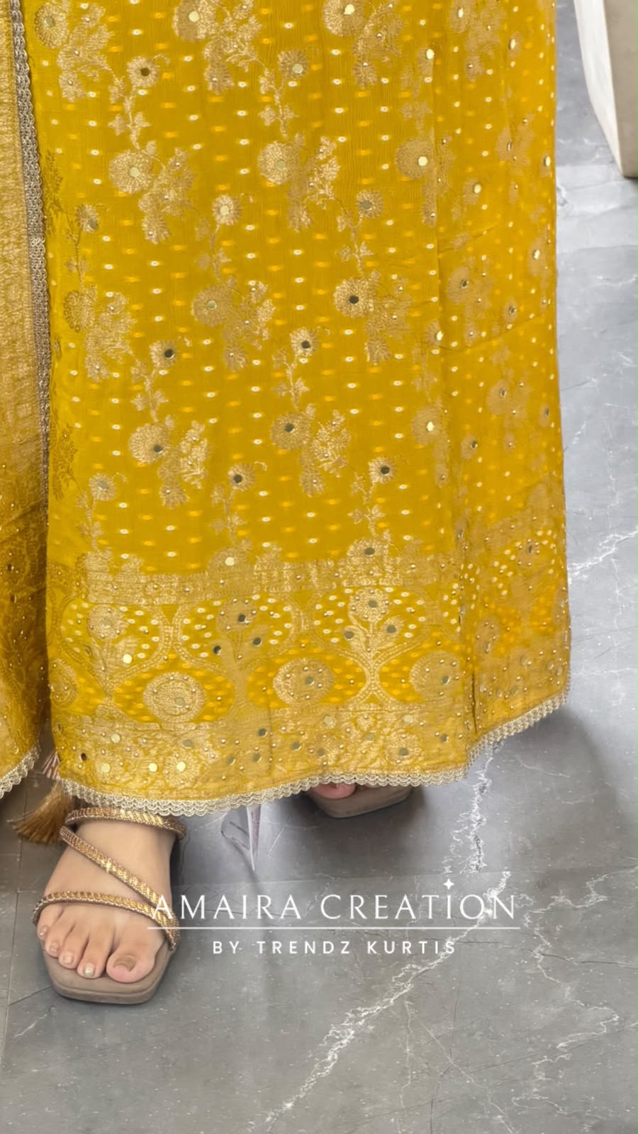Premium Chinnon Mustard Colour Unstitch Suit With Beautiful Chinnon Dupatt