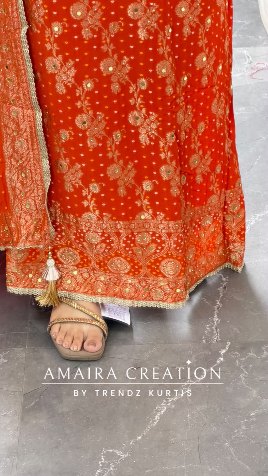 Premium Chinnon Orange Colour Unstitch Suit With Beautiful Chinnon Dupatta