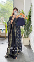 Premium Cotton Navy Blue Colour Unstitch Suit (print 1)