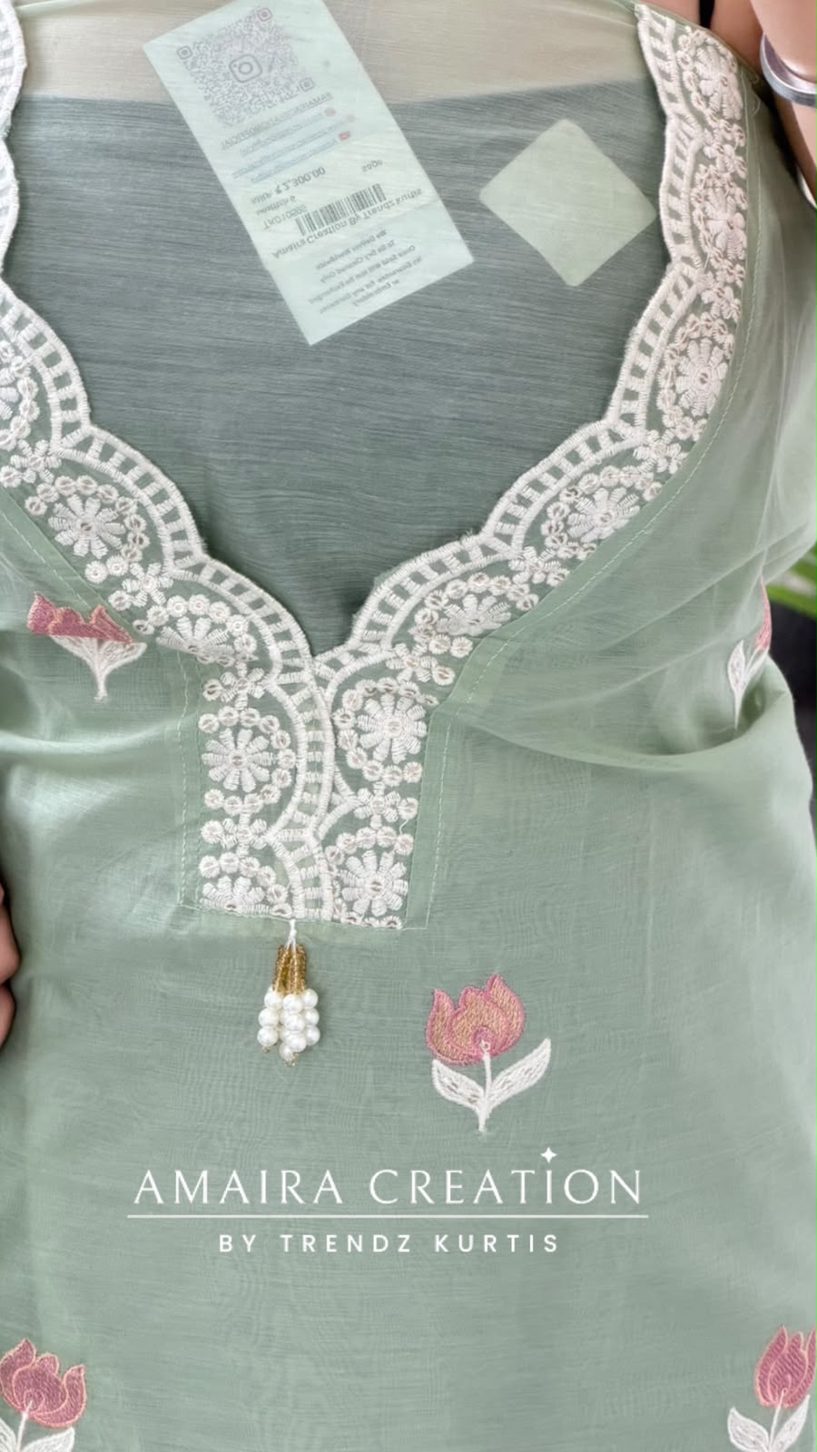 Premium Muslin Sage Green Colour Beautiful Embroidered Unstitch Suit