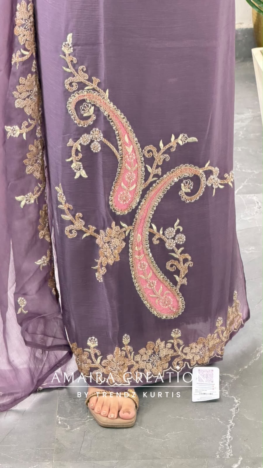 Premium Organza Purple Colour Unstitch Suit With Beautiful Hand Work