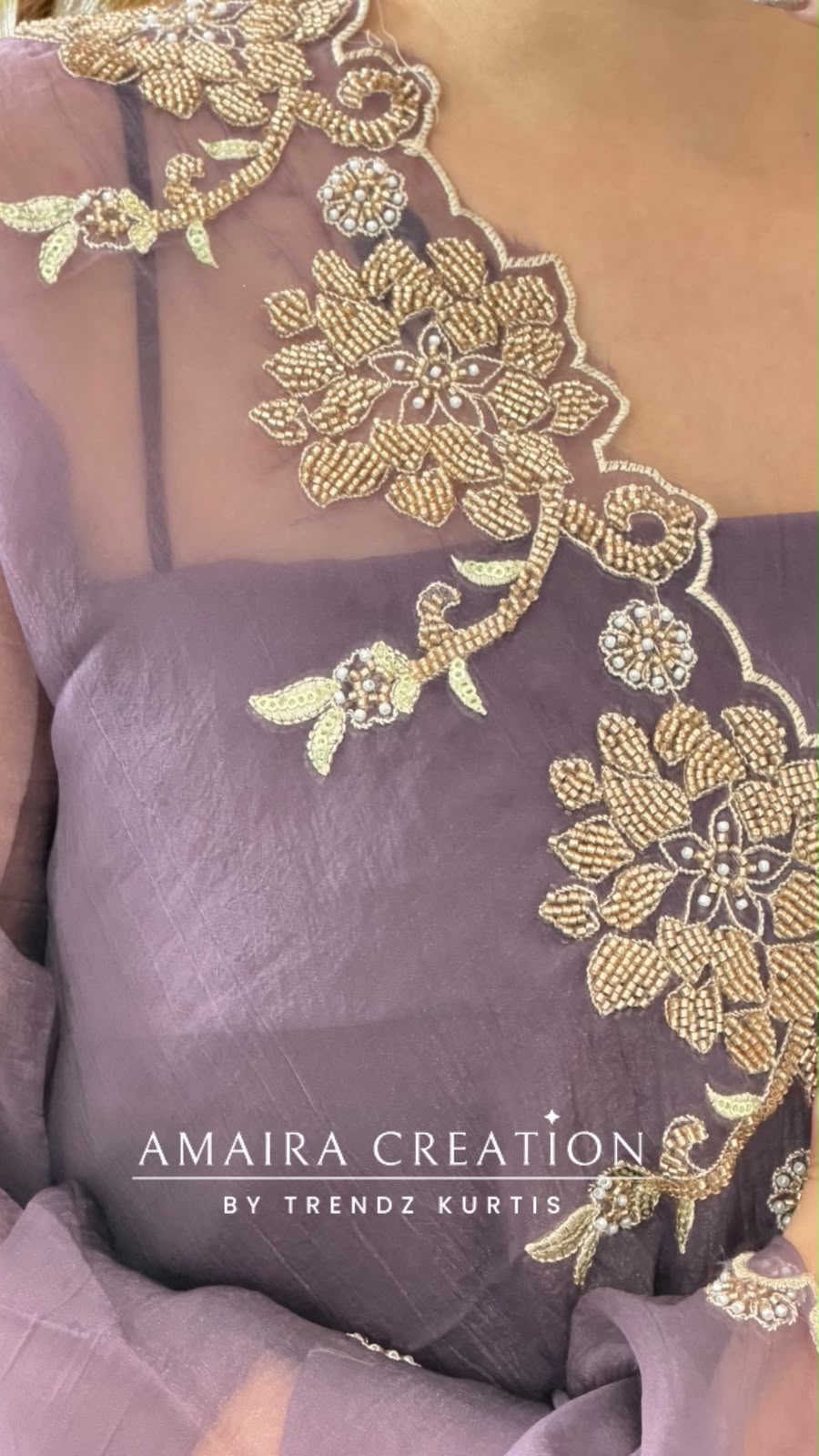 Premium Organza Purple Colour Unstitch Suit With Beautiful Hand Work