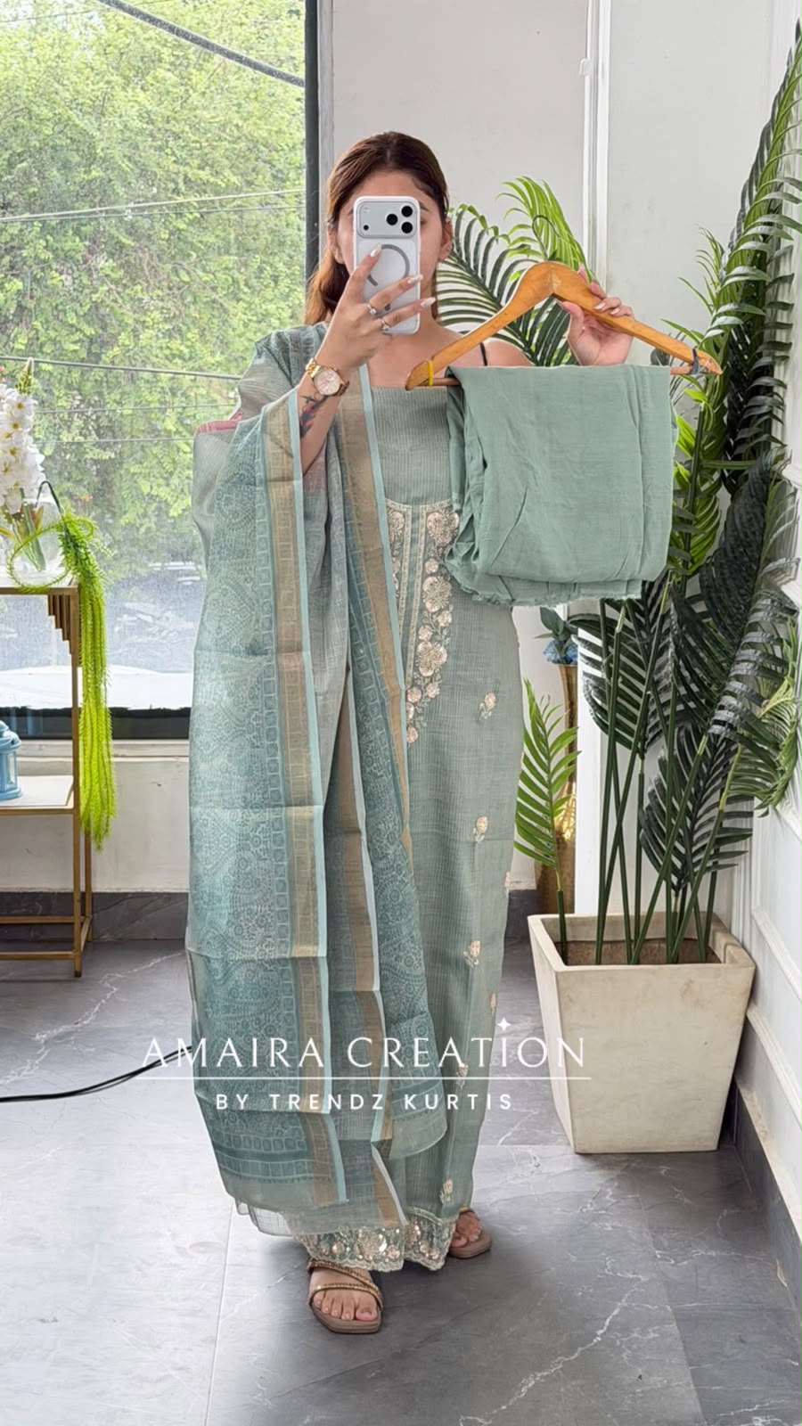 Premium Shimmer Silk Sea Green Colour Unstitch Suit With Printed Dupatta