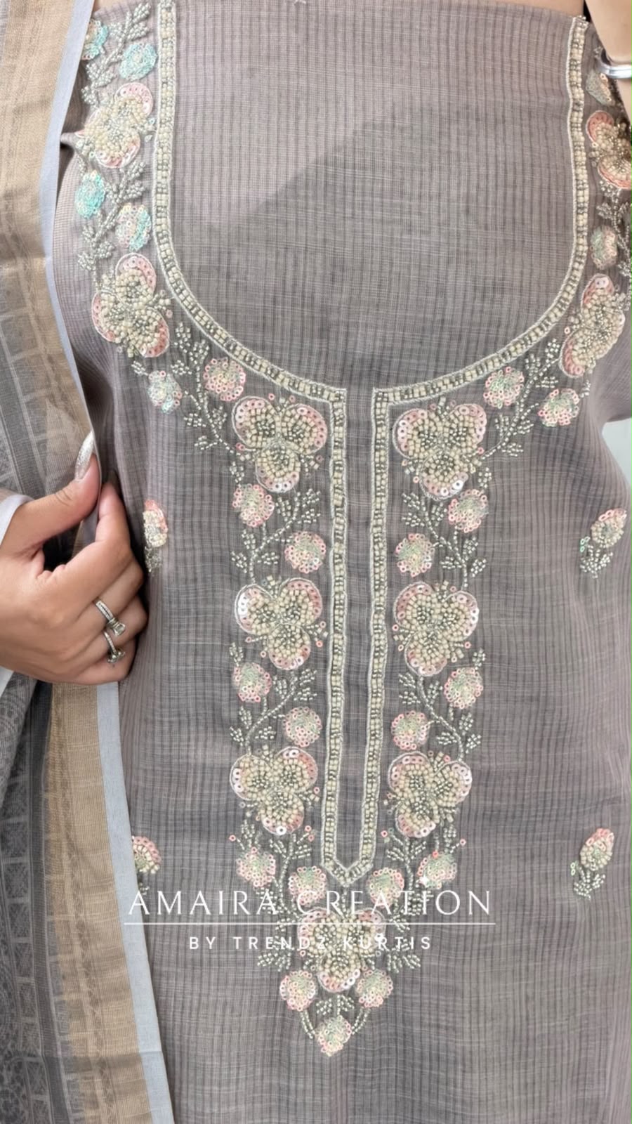 Premium Shimmer Silk Grey Colour Unstitch Suit With Printed Dupatta