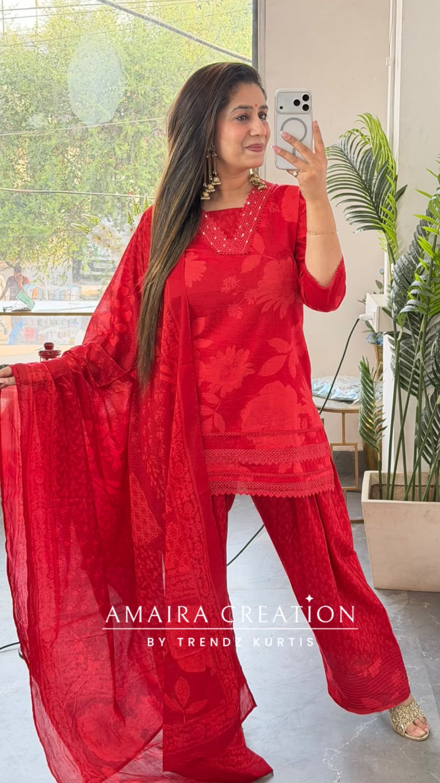 Ruhani Red Cotton Set