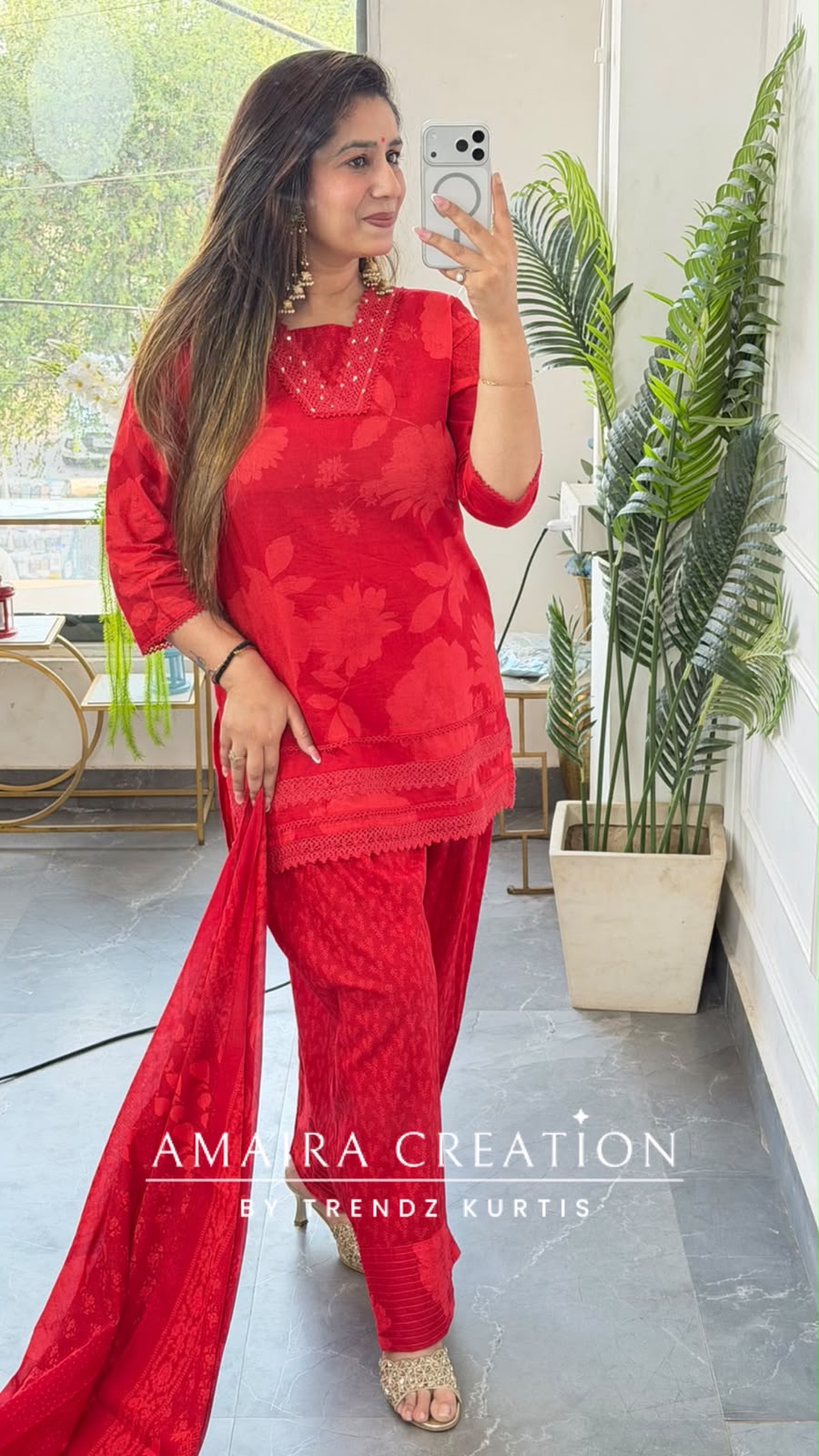 Ruhani Red Cotton Set