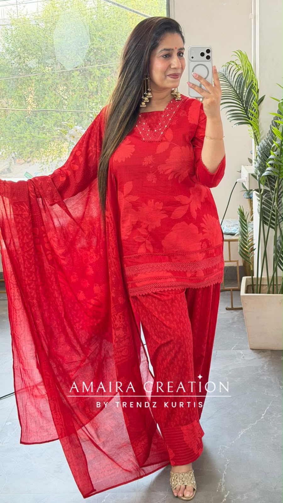 Ruhani Red Cotton Set