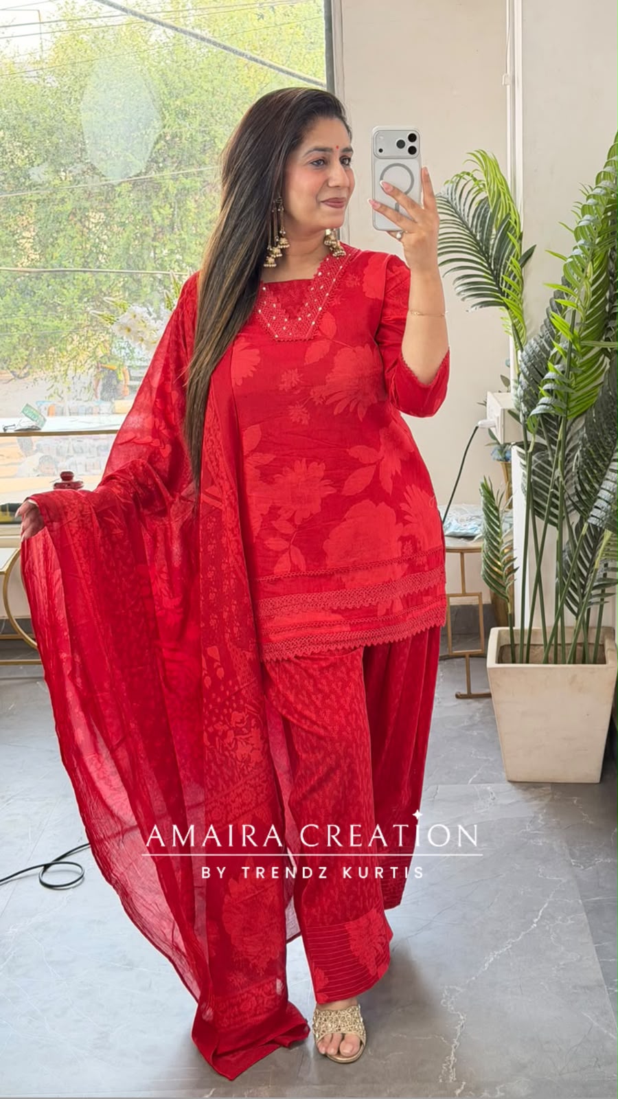 Ruhani Red Cotton Set