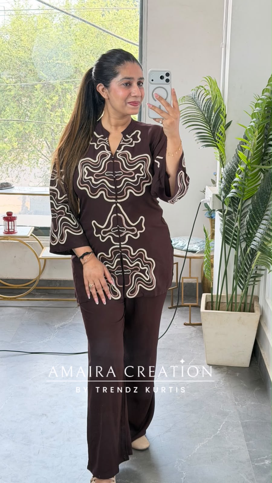 Mocha Bloom Reyon Co-Ord Set