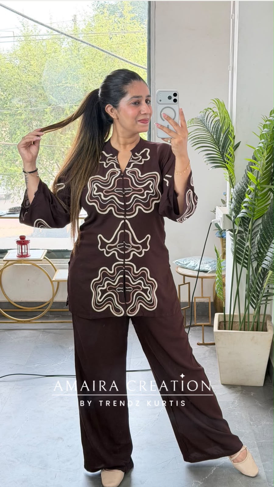 Mocha Bloom Reyon Co-Ord Set