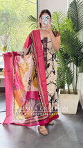 Premium Glaze Cotton Multi Beige Colour Unstitch Suit