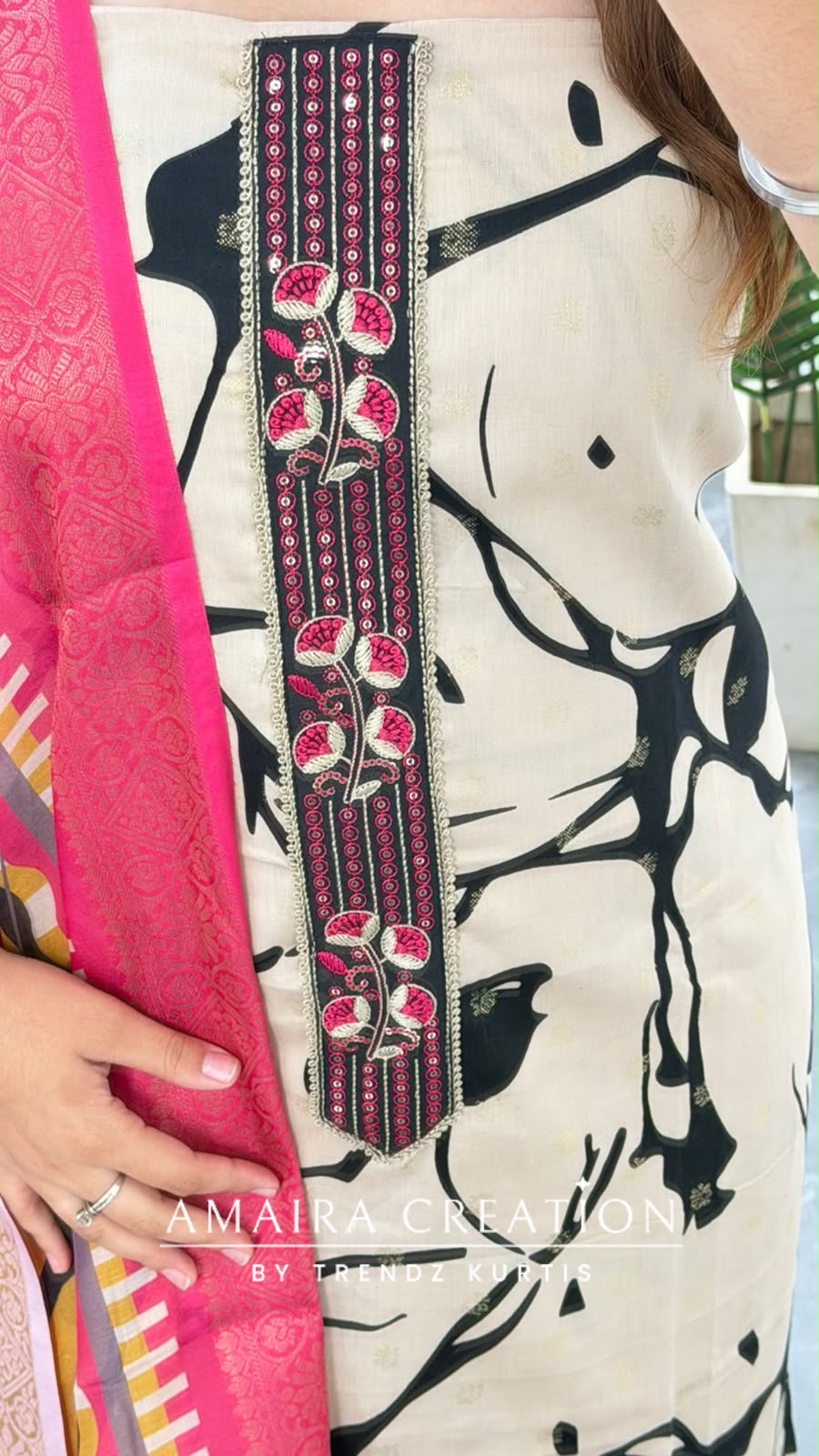 Premium Glaze Cotton Multi Beige Colour Unstitch Suit
