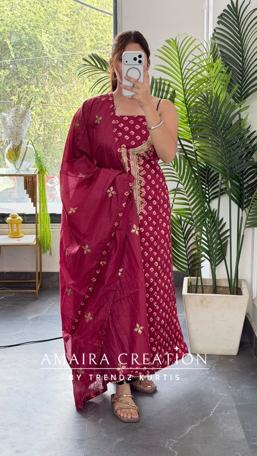 Premium Glaze Cotton Bandhez Print Unstitch Suit