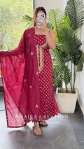 Premium Glaze Cotton Bandhez Print Unstitch Suit