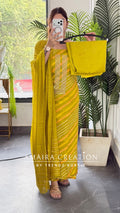 Premium Glaze Cotton Green Colour Unstitch Suit