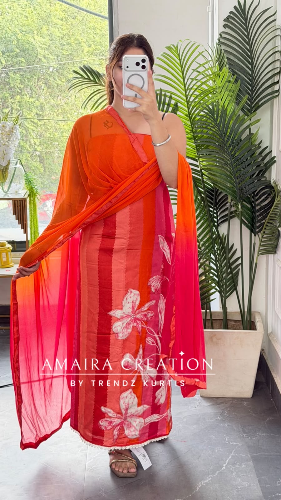 Premium Cotton Carrot Colour Unstitch Suit