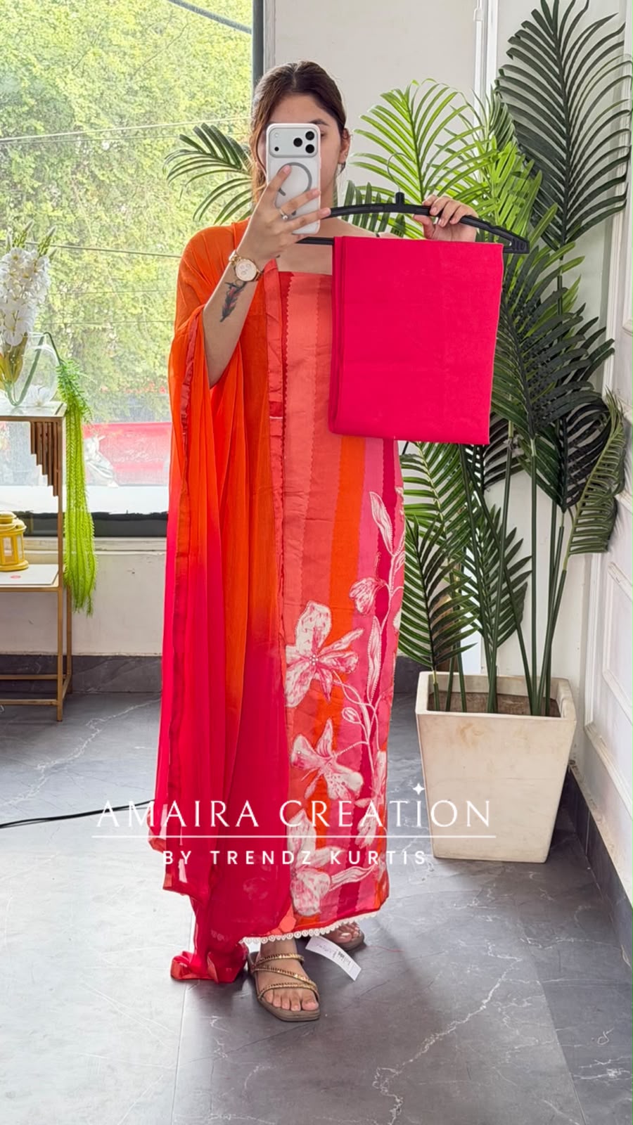 Premium Cotton Carrot Colour Unstitch Suit