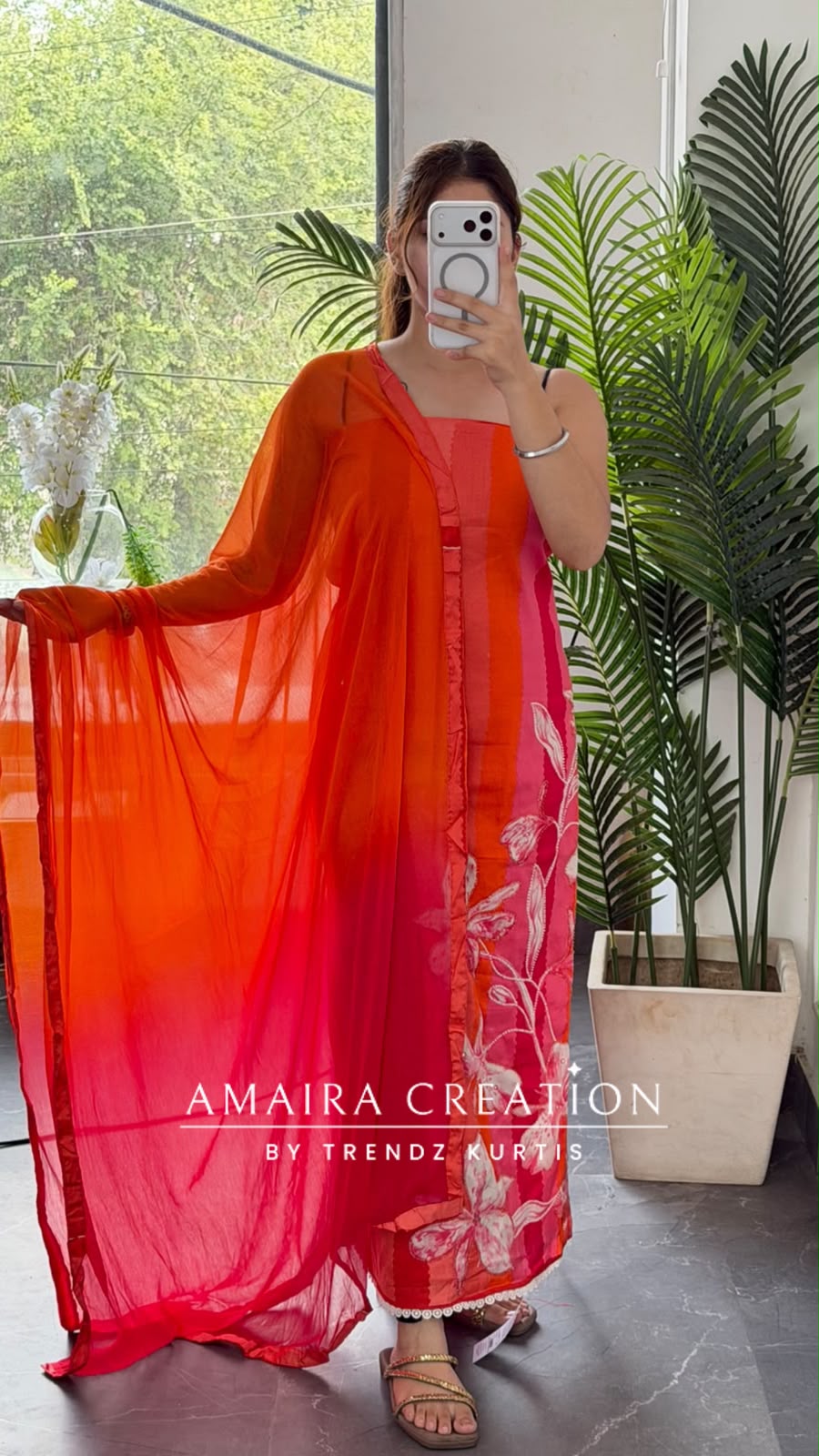 Premium Cotton Carrot Colour Unstitch Suit