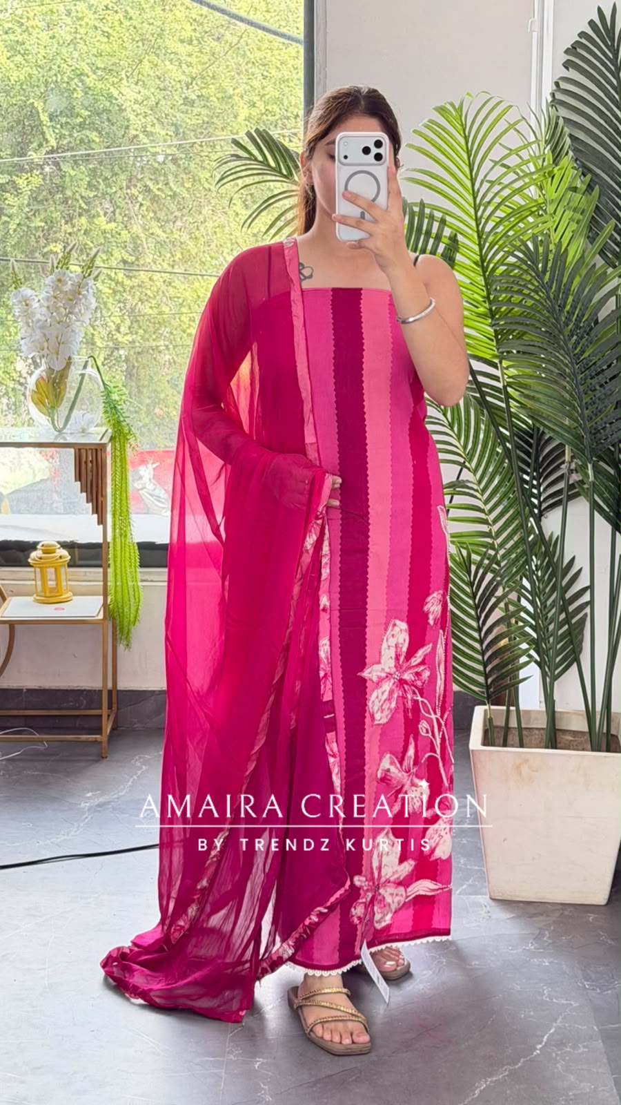 Premium Cotton Pink Colour Unstitch Suit