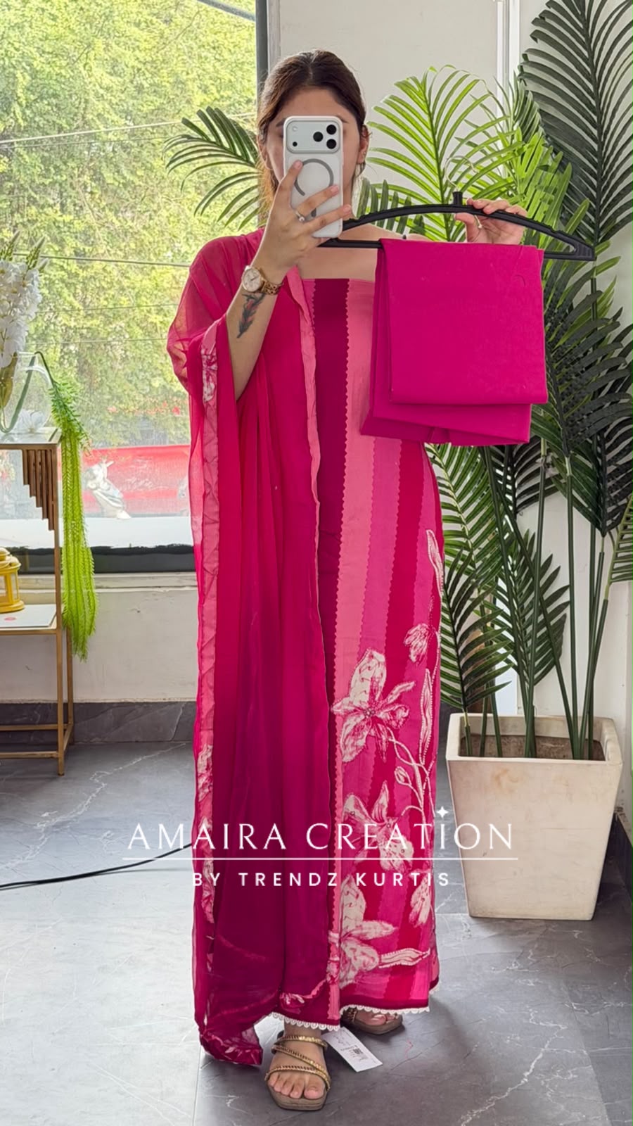 Premium Cotton Pink Colour Unstitch Suit