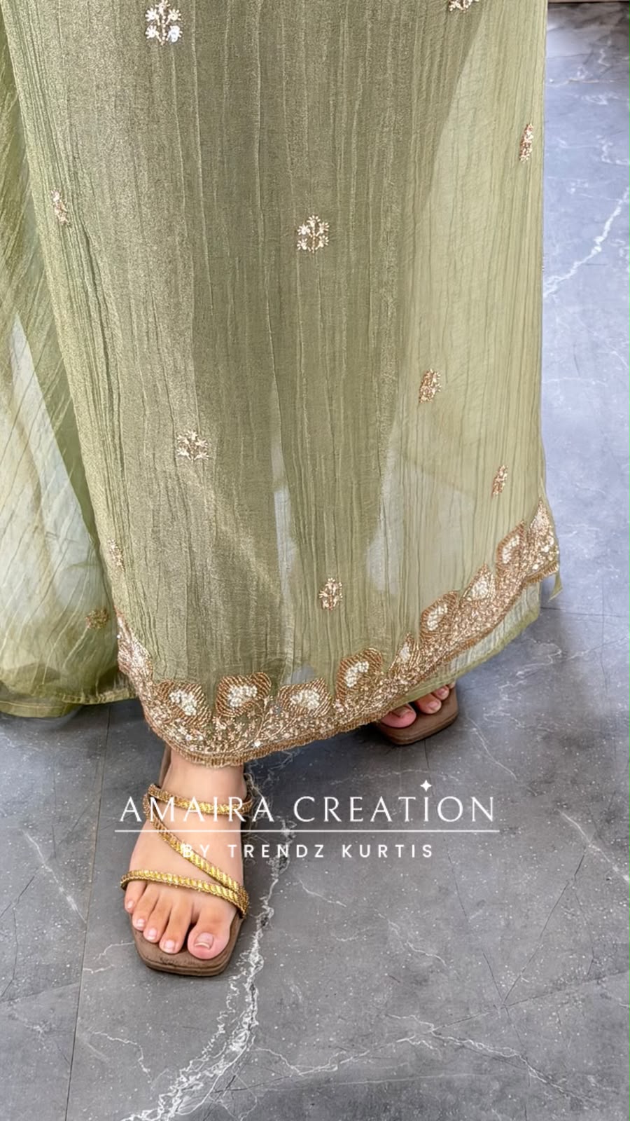 Premium Crush Tissue Peach Colour Beautiful Work Detailing Unstitch Suit Top