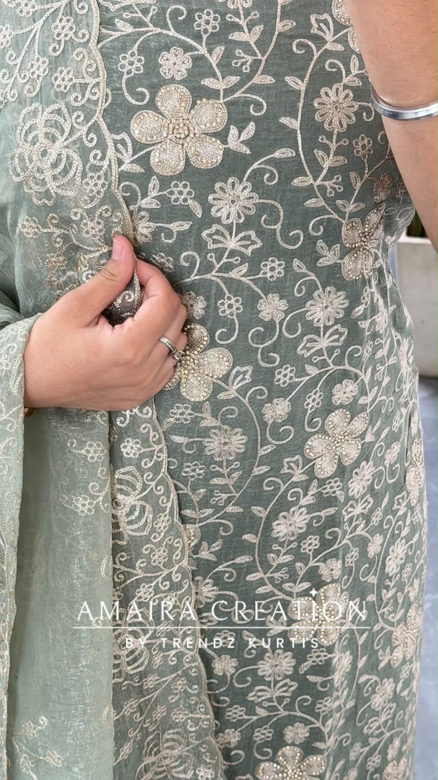 Premium Fendi Sea Green Colour Unstitch Suit