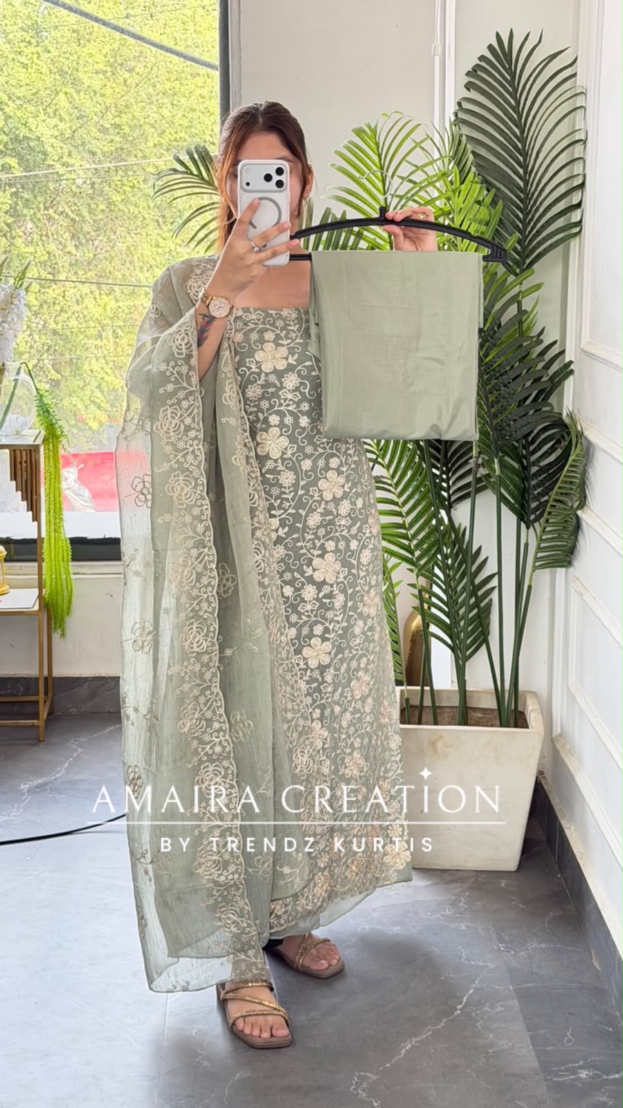 Premium Fendi Sea Green Colour Unstitch Suit