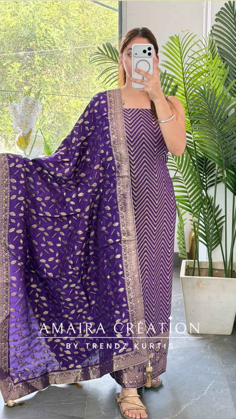 Premium Banarasi Silk Purple Colour Unstitch Suit Rs 2650