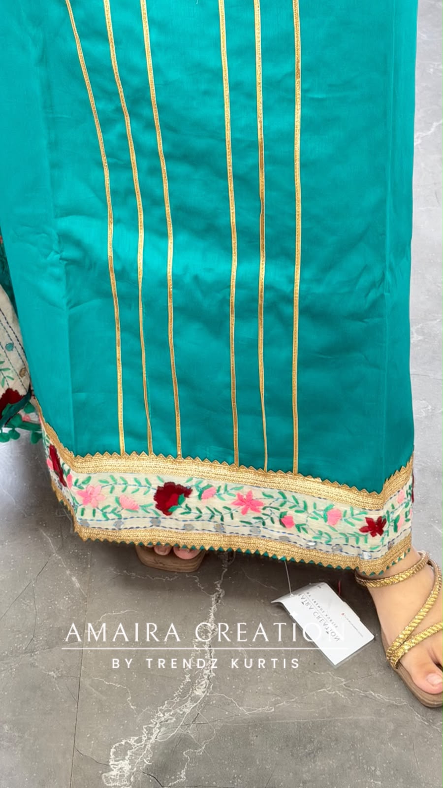 Premium Glaze Cotton Rama Green Colour kanta Work Unstitch Suit