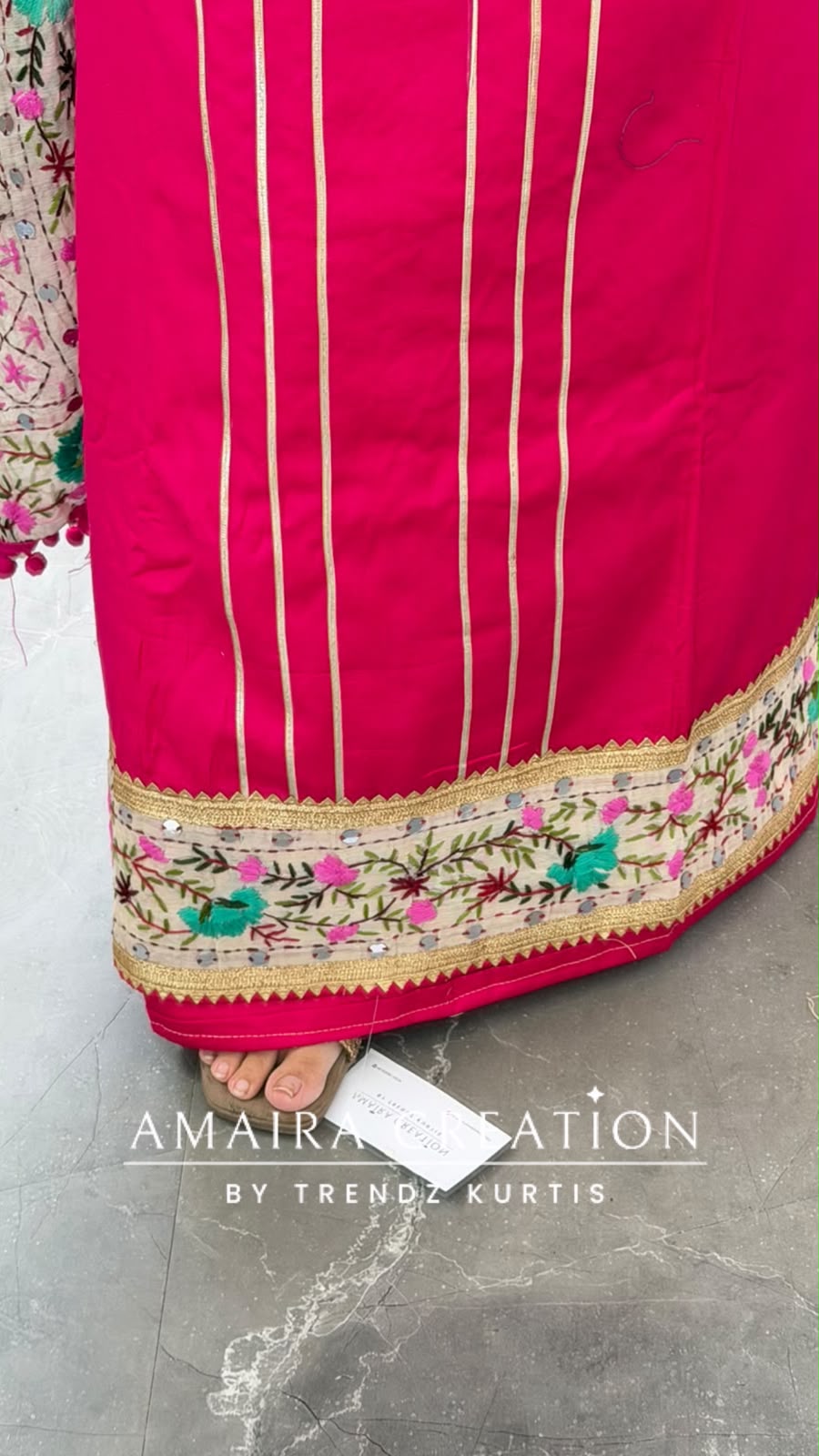 Premium Glaze Cotton Magenta Colour kanta Work Unstitch Suit