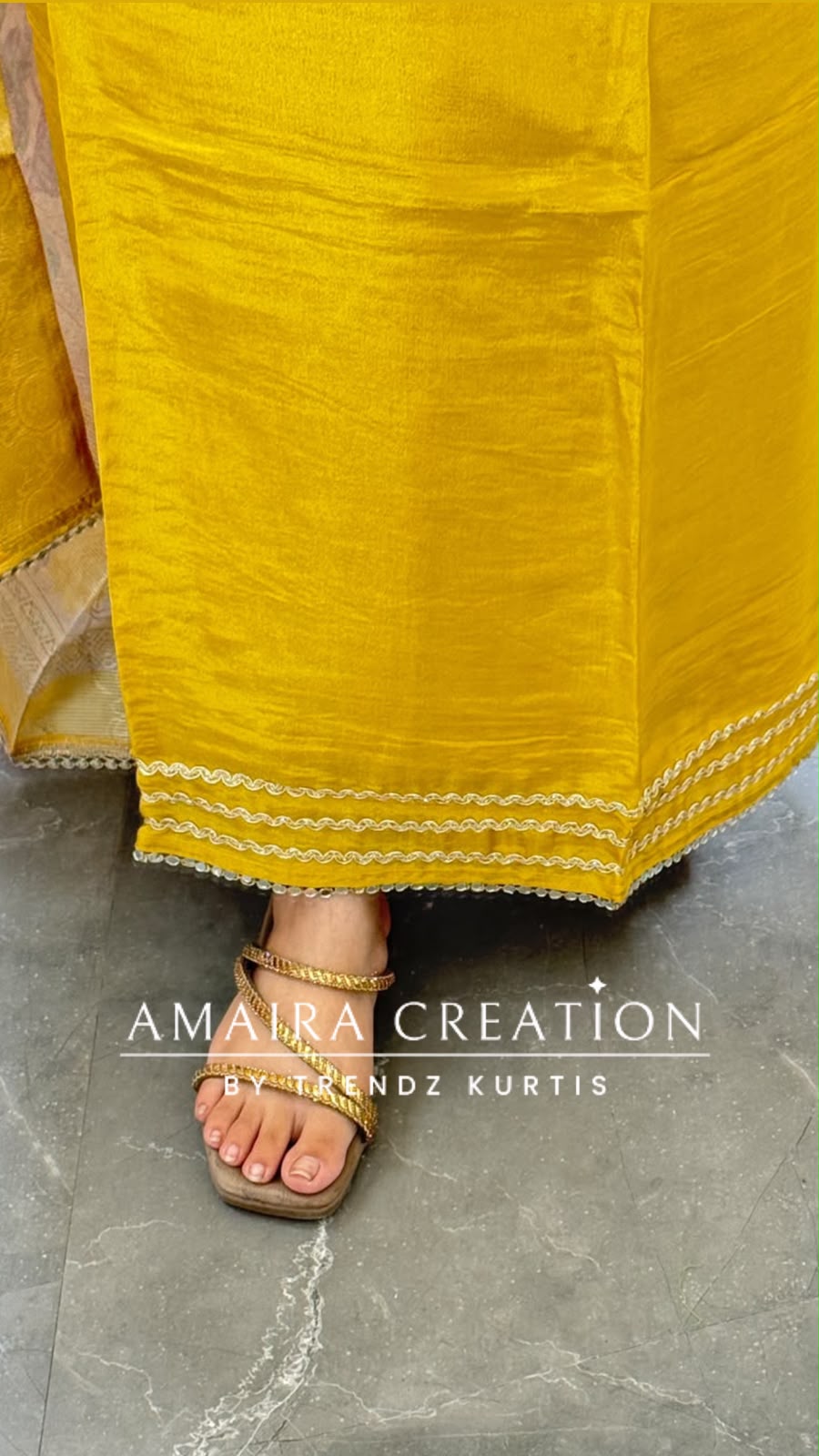 Premium Tissue Fabric Mustard Colour  Mirror Work Detailing Unstitched Suit
