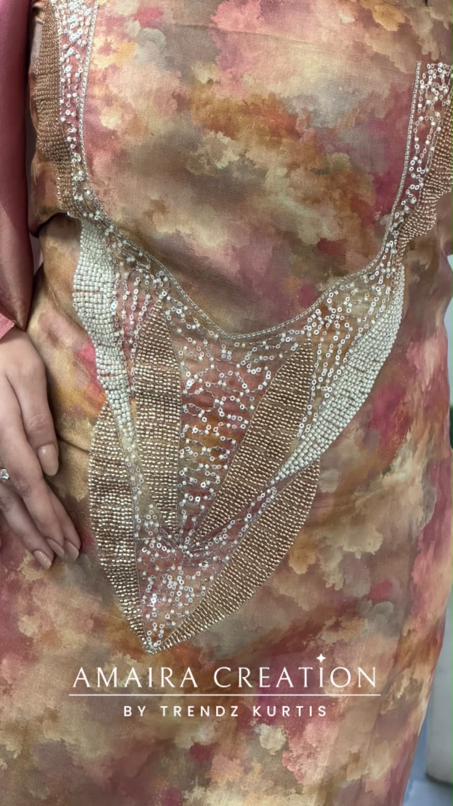 Premium Tissue Silk Peach Colour