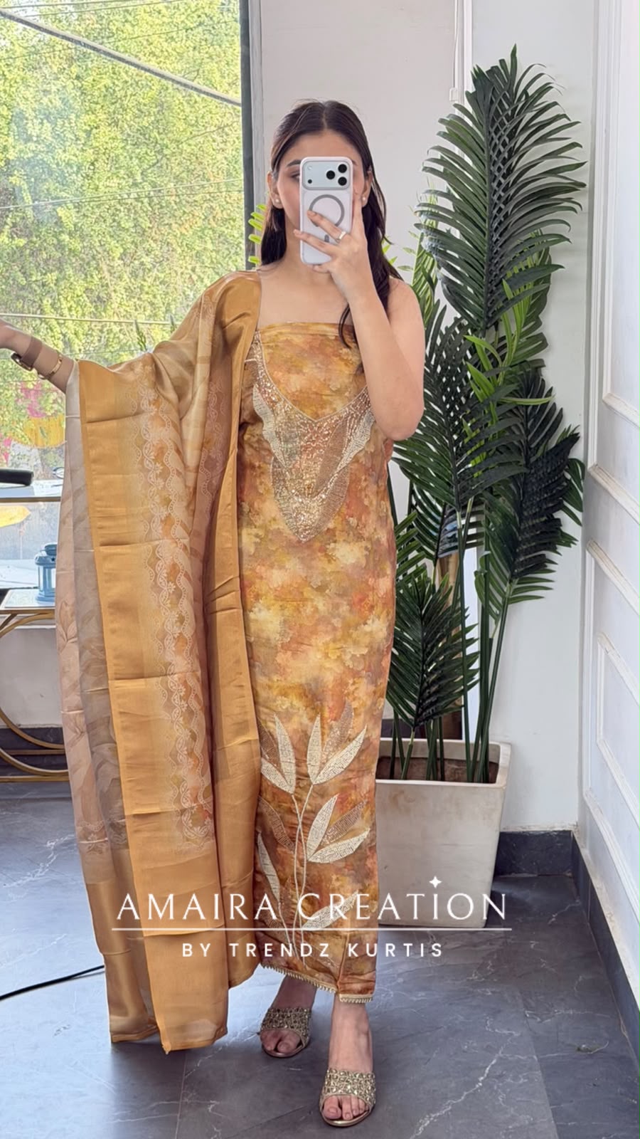 Premium Tissue Silk Golden Colour