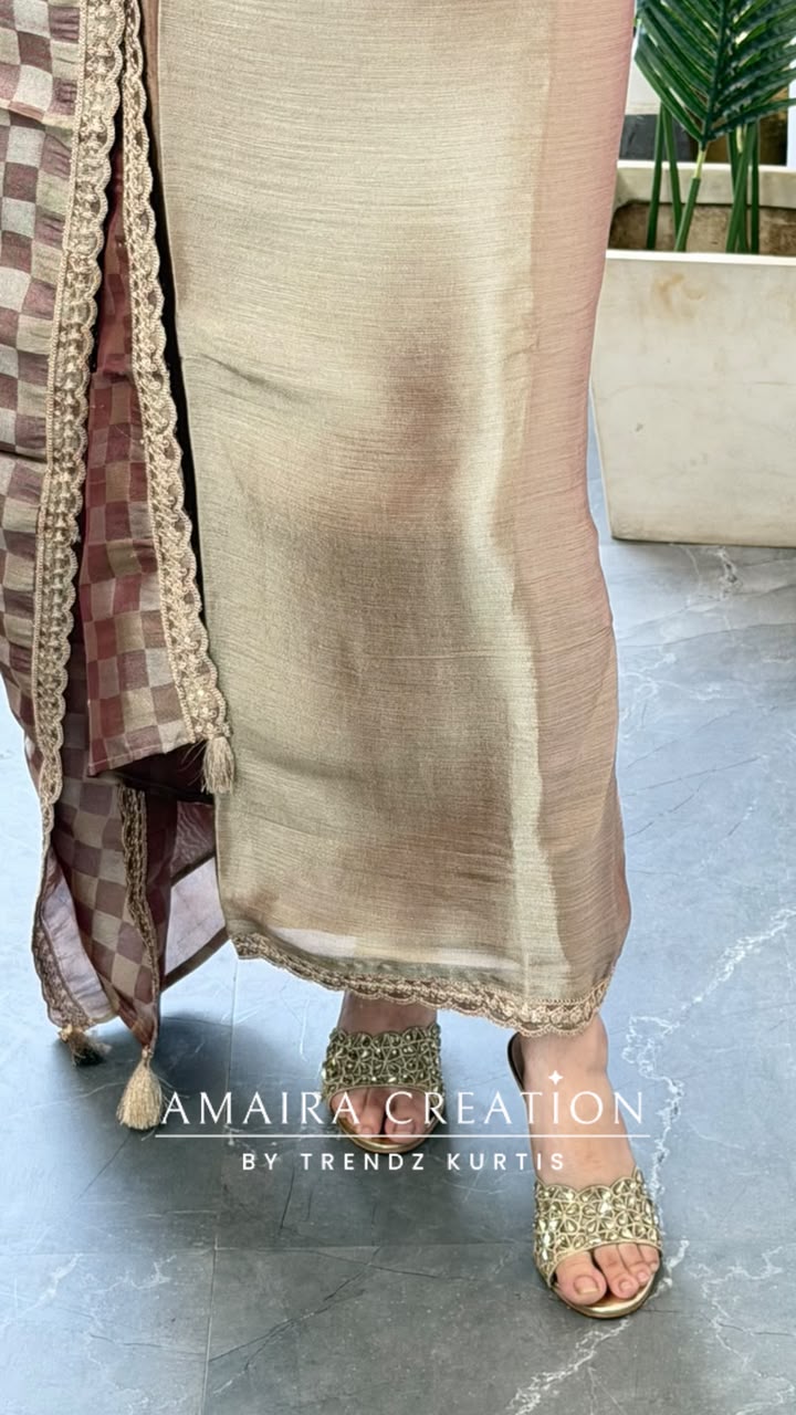 Premium Banarasi Brocade Brown Colour Unstitch Suit