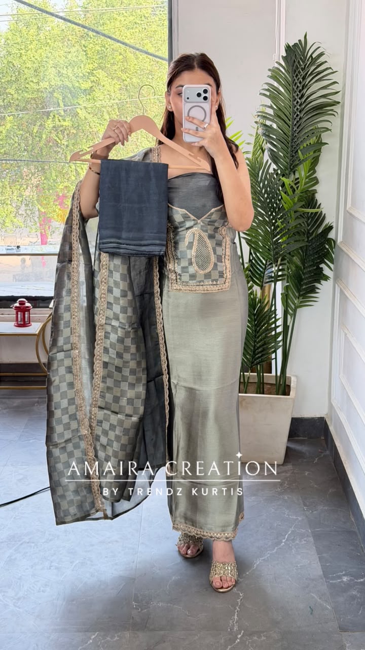 Premium Banarasi Brocade Sea Green Colour Unstitch Suit