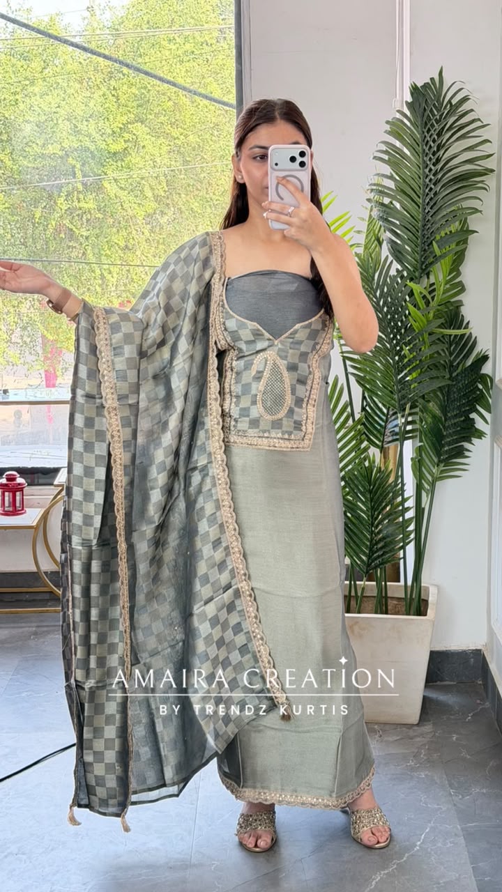 Premium Banarasi Brocade Sea Green Colour Unstitch Suit