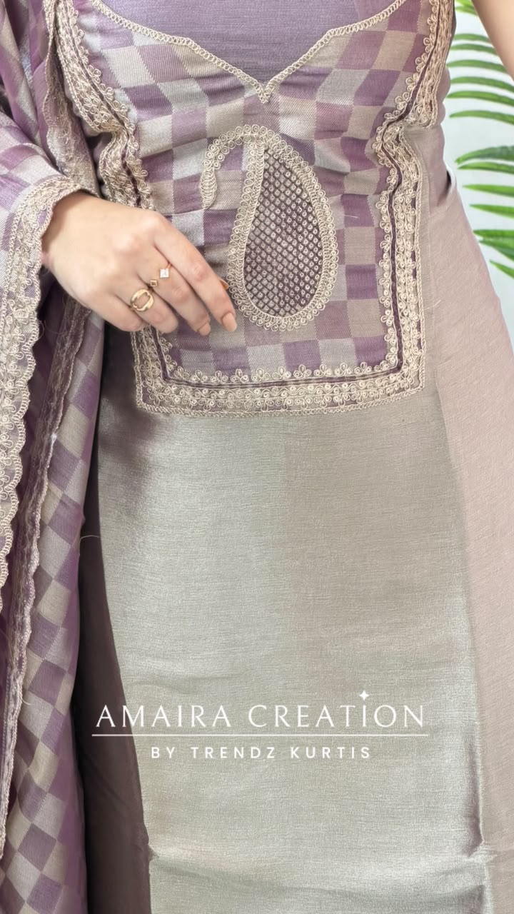 Premium Banarasi Brocade Mauve Colour Unstitch Suit