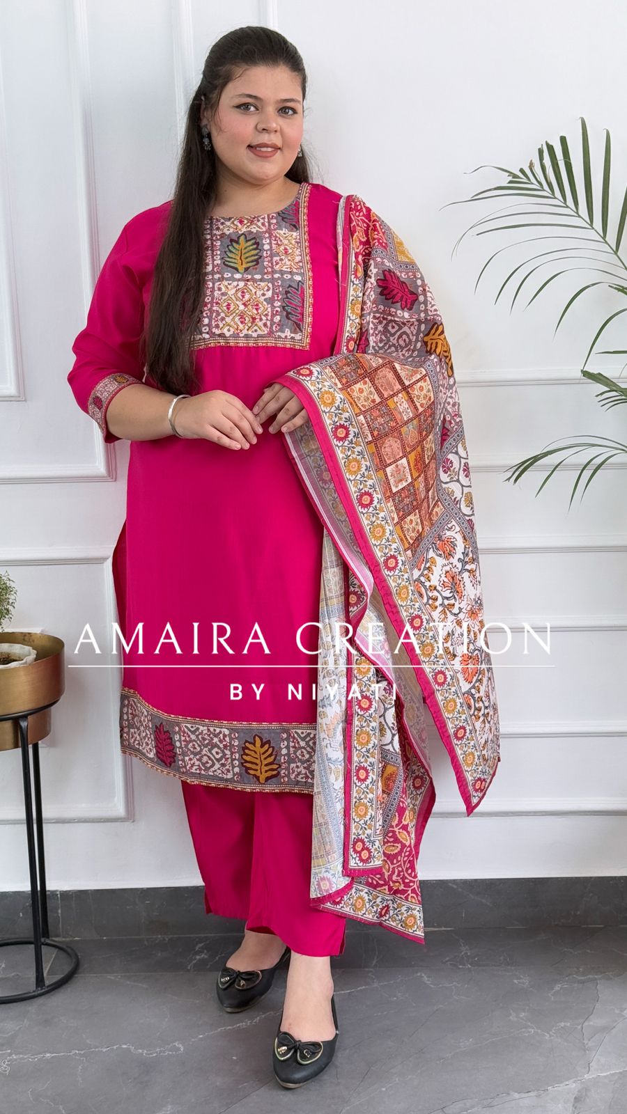 Pink Cotton Silk Pant Set
