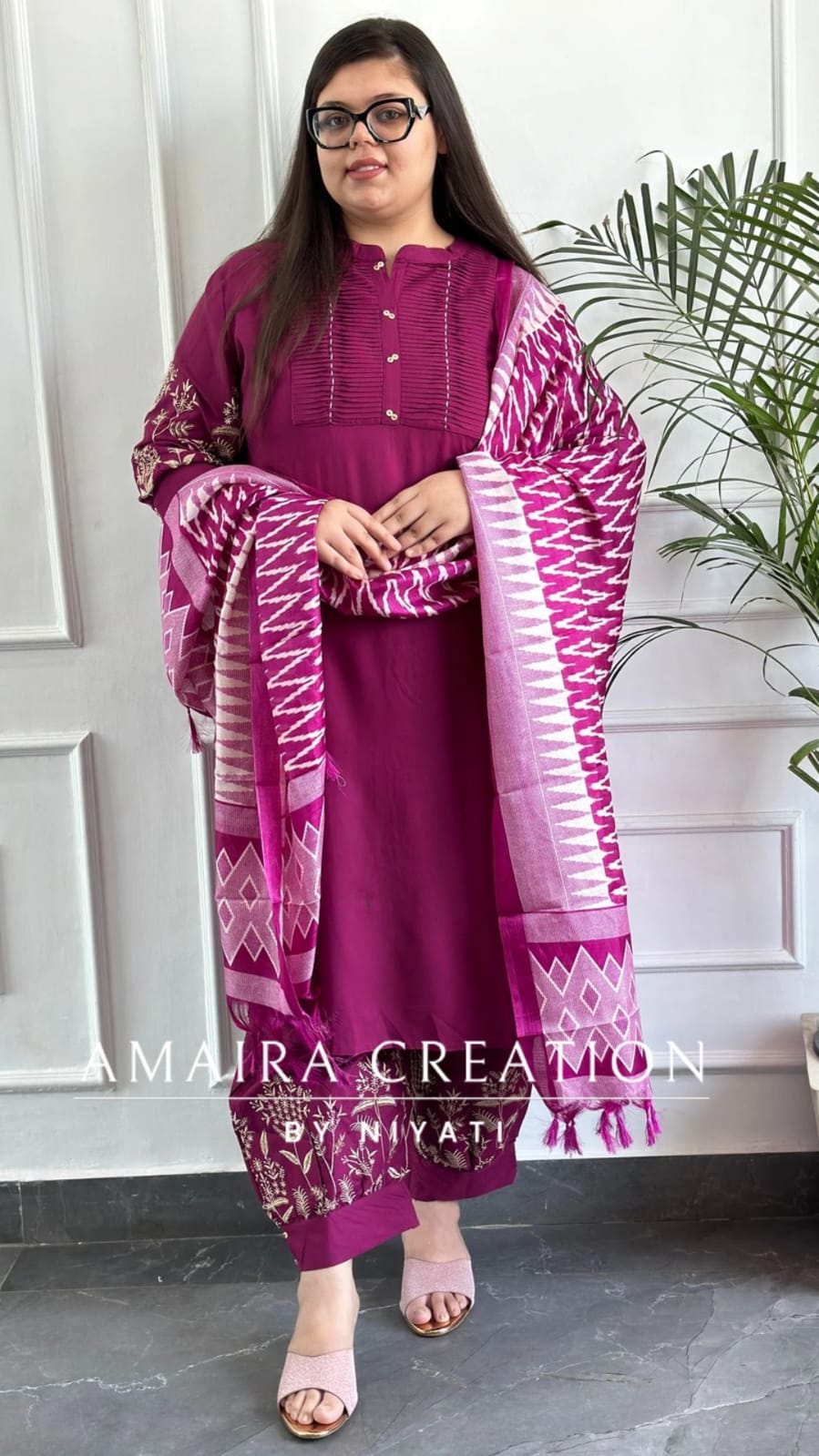 Black Color Reyon Embroidered Afghani Set With Printed Dupatta