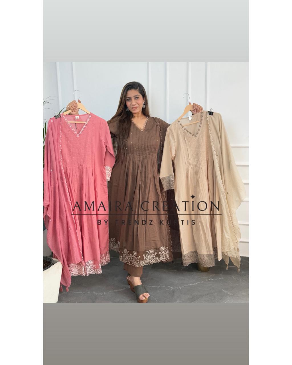 Premium Cotton Vneck ALine pant set