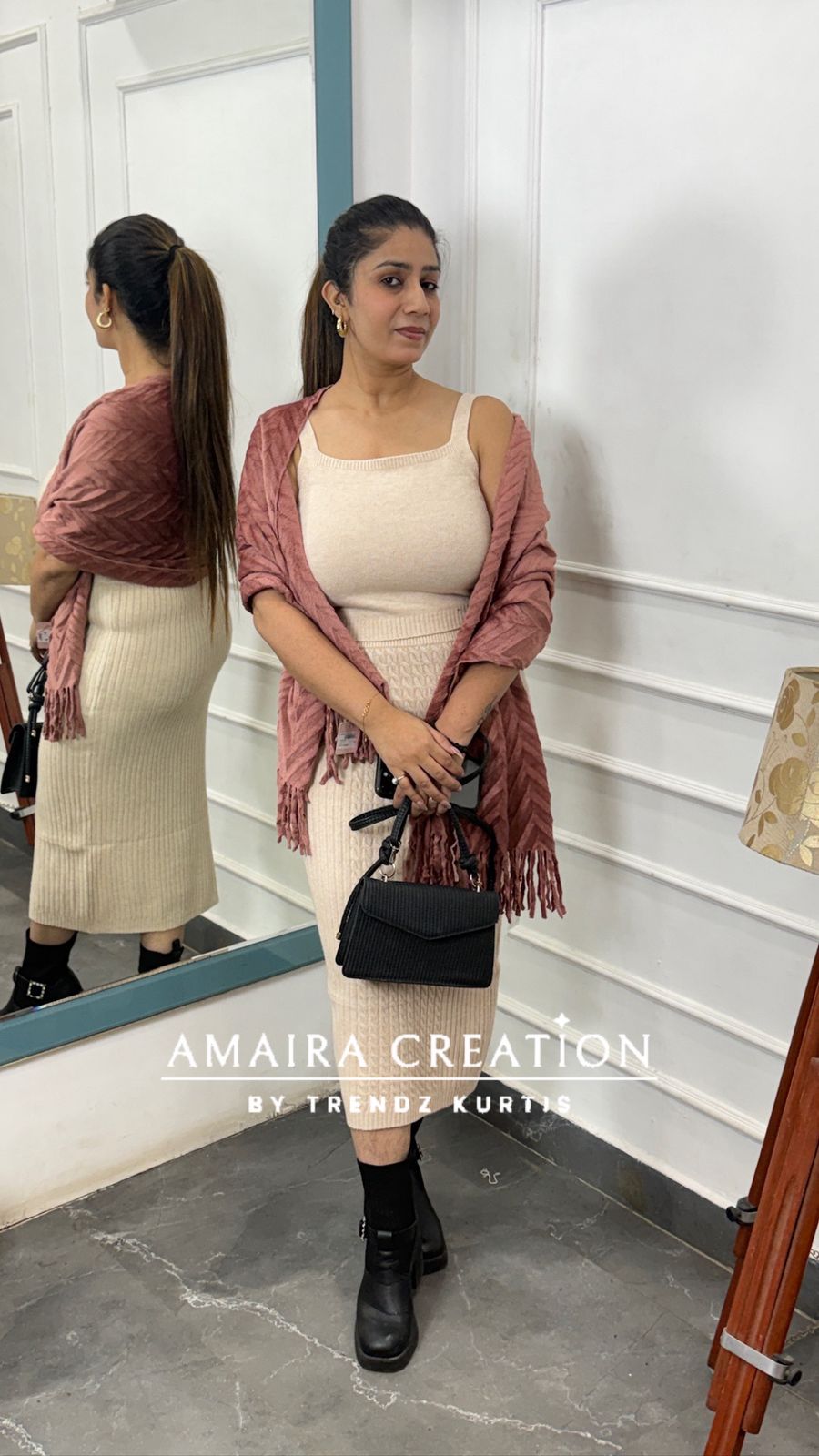 Premium Woolen Zig Zag Pattern Stole